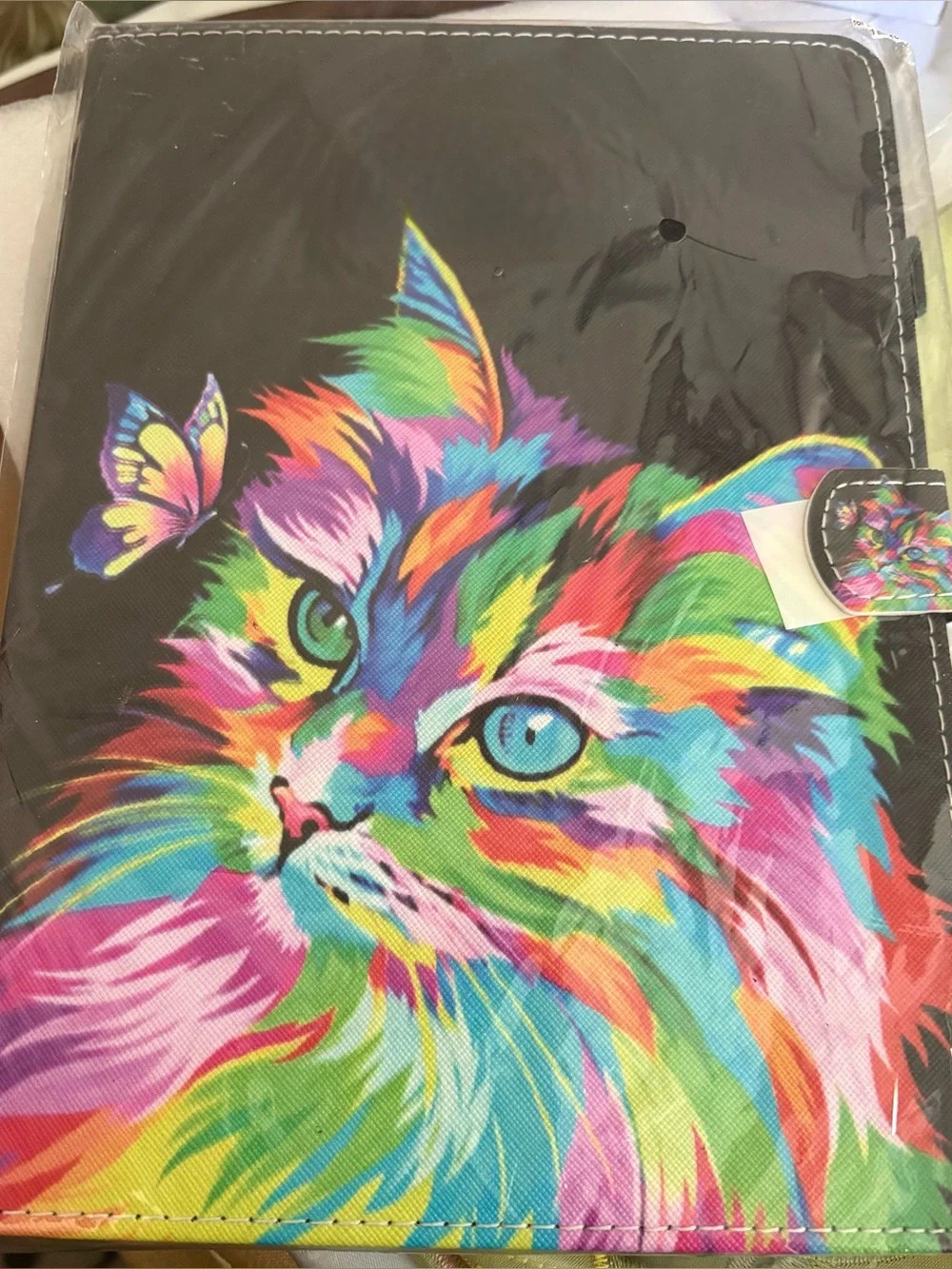 Rainbow Cat &  Butterfly Black 11”  M20 Case IPad Air  New